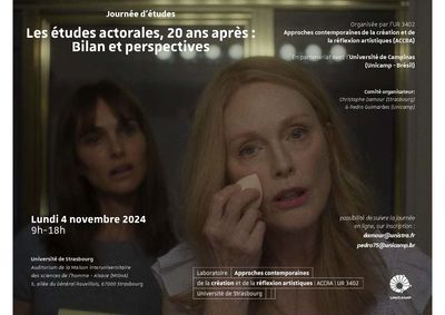 Journée d'études « Les études actorales, 20 ans après : Bilan et perspectives »
