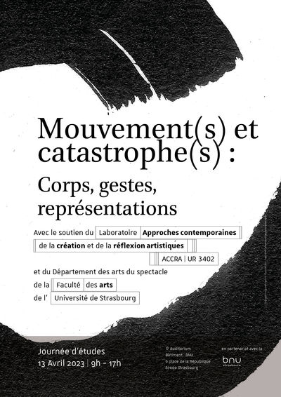 Journée d'études « Mouvement(s) et catastrophe(s) : corps, gestes, représentations »