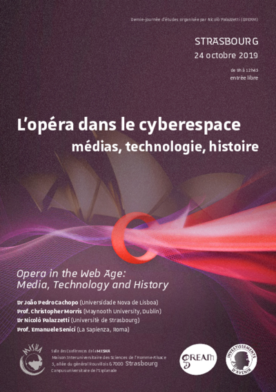 Demi-journée d'études « L’opéra dans le cyberespace : Médias, technologie et histoire »