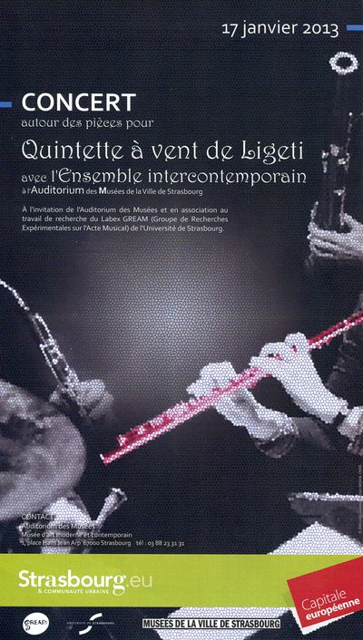Concert « Autour des pièces pour Quintette à vent de Ligeti » par l'Ensemble Intercontemporain